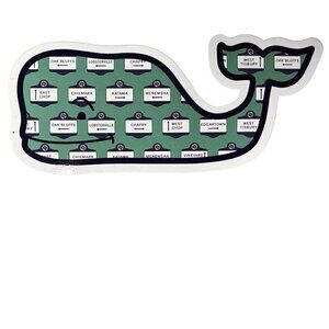 Vineyard Vines Whale Sticker Decal Martha’s Vineyard Town Names Teal 2”x4.75”
